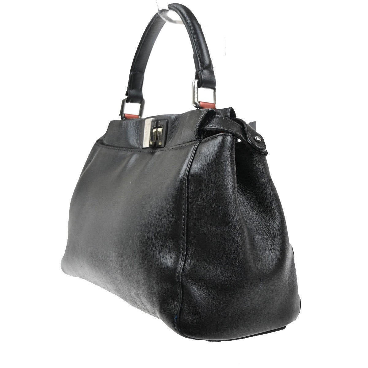 Fendi Peekaboo Bag Leather, BLACK, LEATHER, Handbag