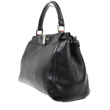 Fendi Peekaboo Bag Leather, BLACK, LEATHER, Handbag