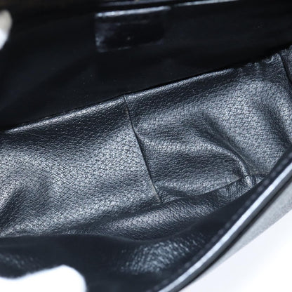 Celine Vintage Macadam Shoulder Bag Canvas and Leather, BLACK, CANVAS, Shoulder bag