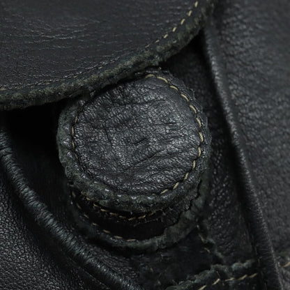 Fendi Logo Flap Drawstring Backpack Leather, BLACK, LEATHER, Backpack