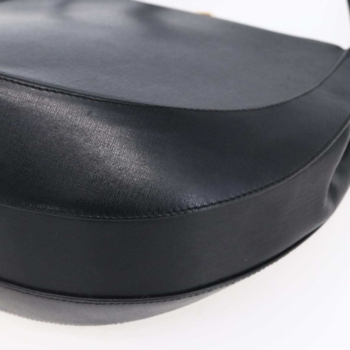 Salvatore Ferragamo Gancini Shoulder Bag Leather, BLACK, LEATHER, Shoulder bag