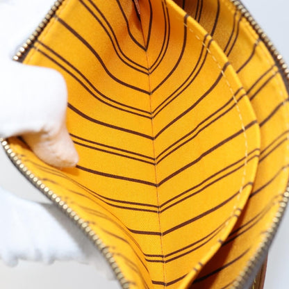 Louis Vuitton Neverfull Pochette Monogram Canvas, BROWN, CANVAS, Clutche & pouche