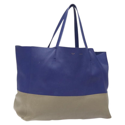 Celine Horizontal Bi-Cabas Tote Leather, BLUE, LEATHER, Tote bag