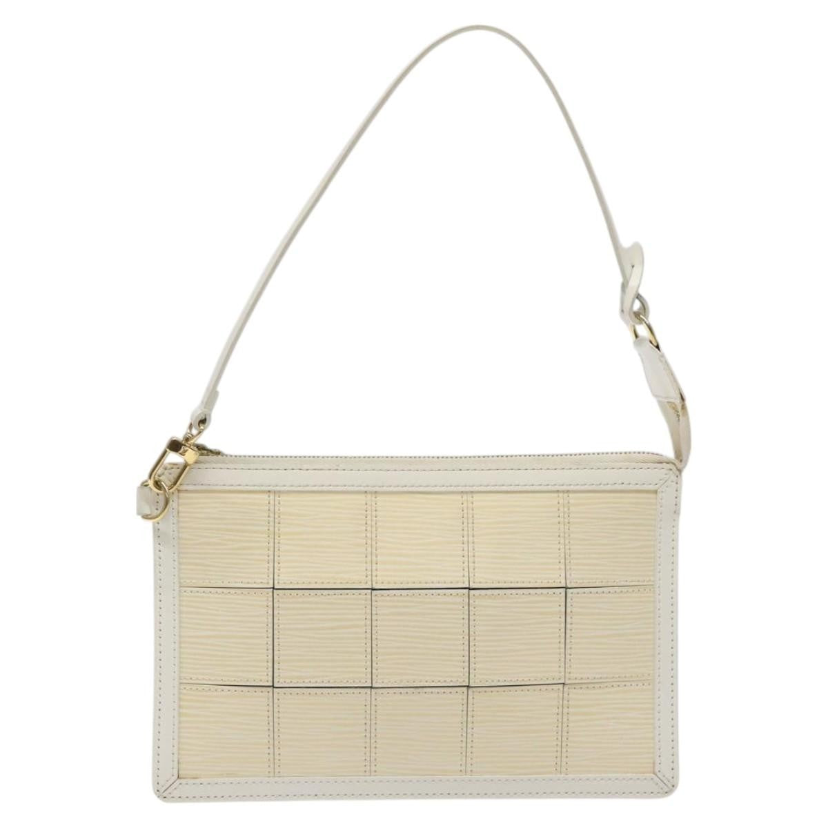 Louis Vuitton Delmonico Pochette Stretch Epi Leather, BEIGE, LEATHER, Clutche & pouche