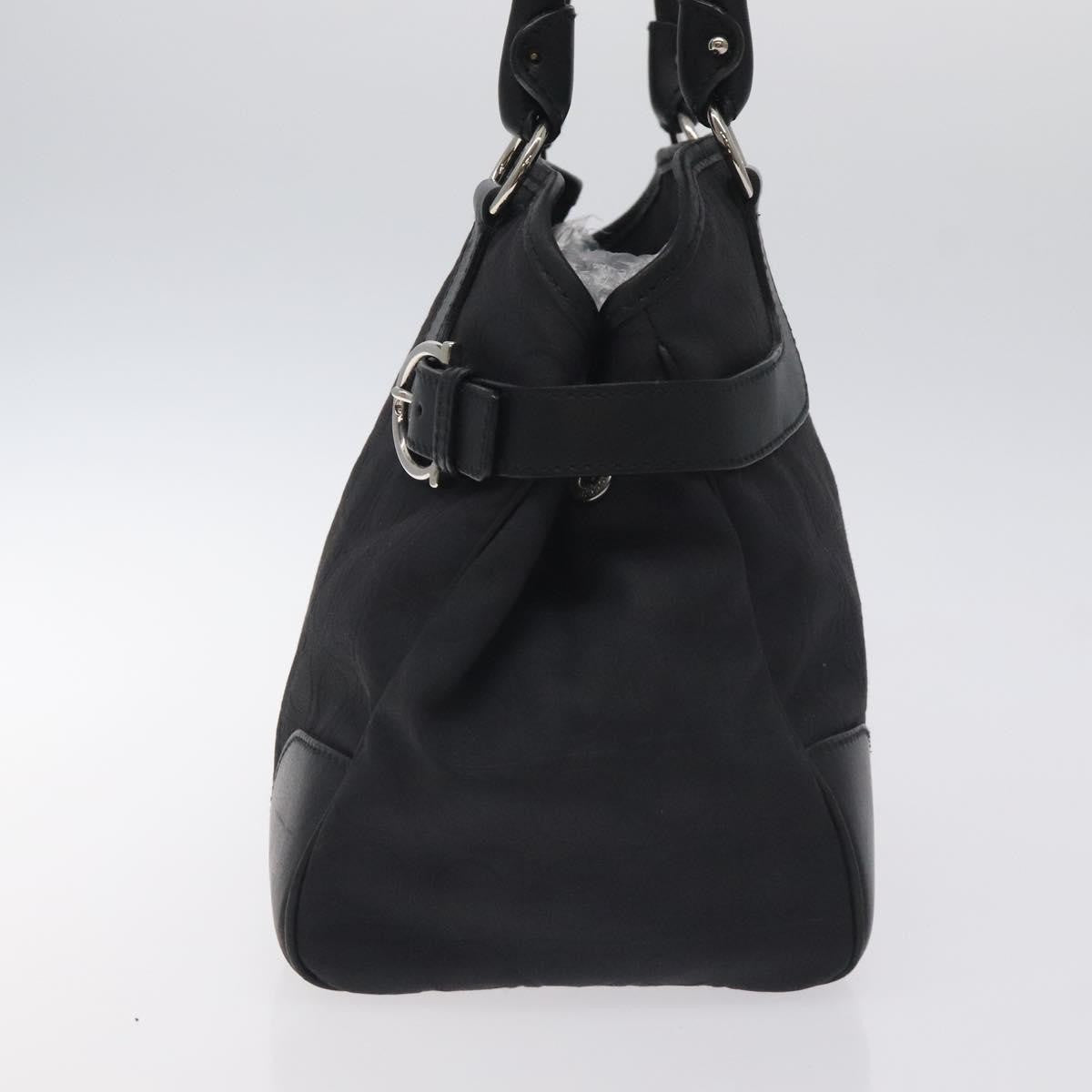 Salvatore Ferragamo Gancini handbag Nylon, BLACK, NYLON, Handbag