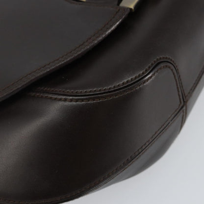 Salvatore Ferragamo Gancini handbag Leather, BLACK, LEATHER, Handbag