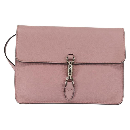 Gucci Jackie Soft Flap Shoulder Bag Leather, PINK, LEATHER, Shoulder bag