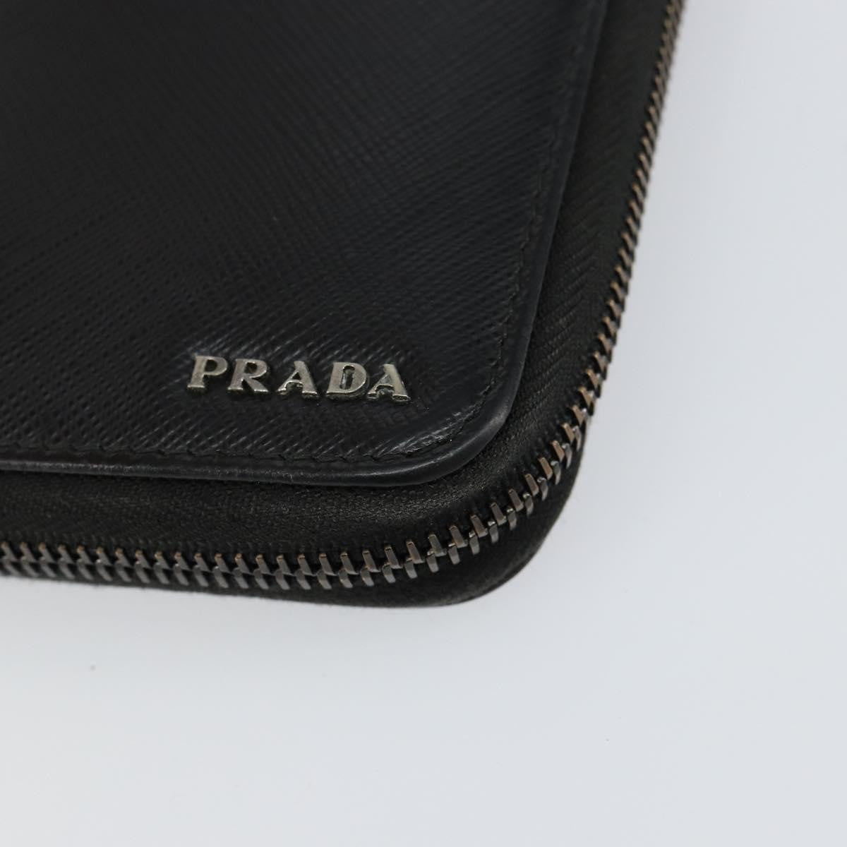 Prada Saffiano Wallet Leather, BLACK, LEATHER, Wallets