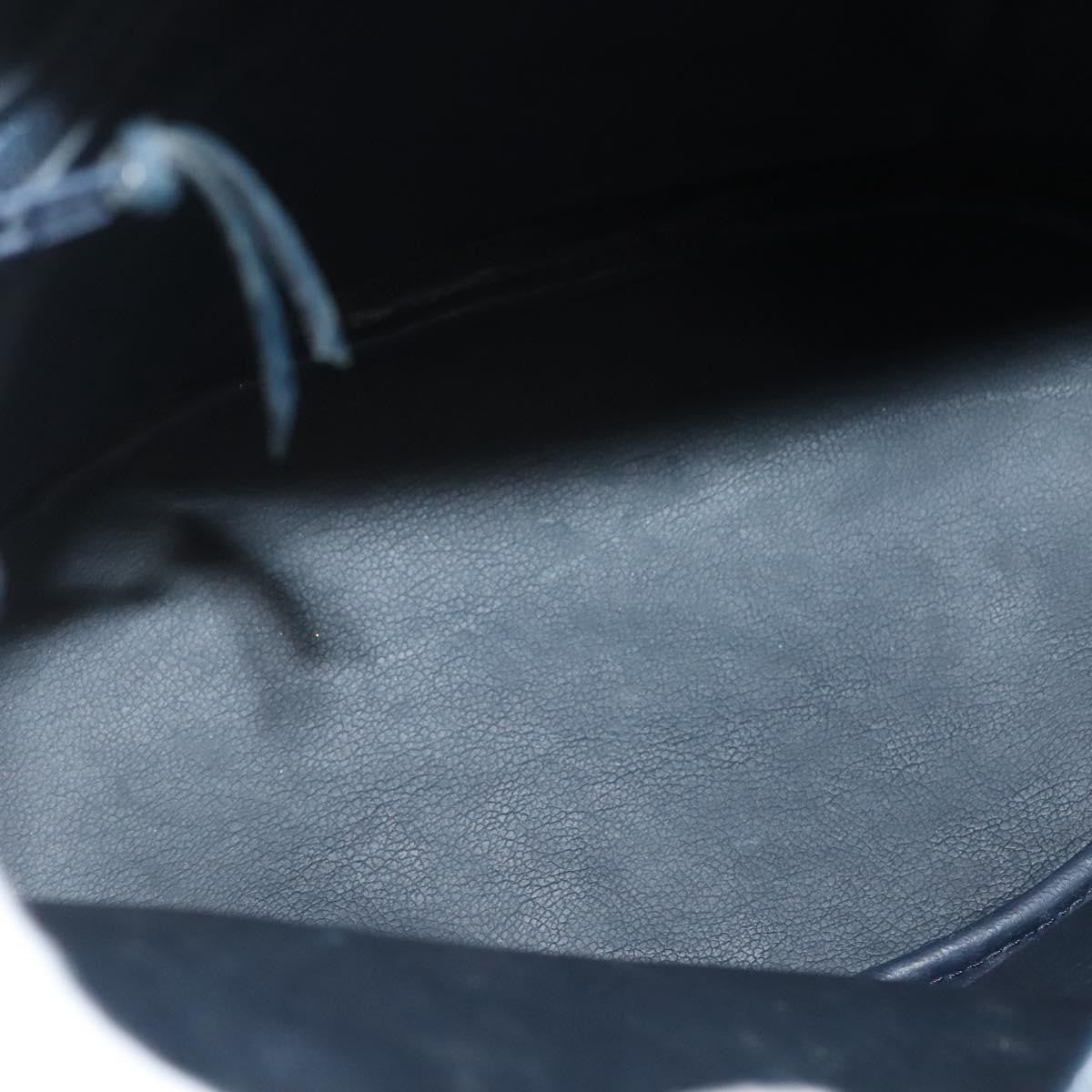 Christian Dior Vintage Handbag Leather, NAVY, LEATHER, Handbag