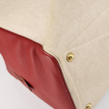 Hermes Victoria Travel Bag Toile, BEIGE, CANVAS, Travel bag