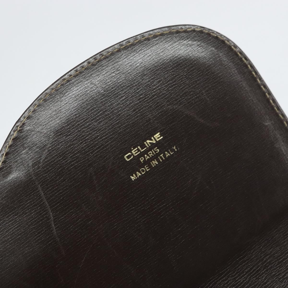 Celine C Sulky Shoulder bag Canvas and Leather, BROWN, CANVAS, Shoulder bag