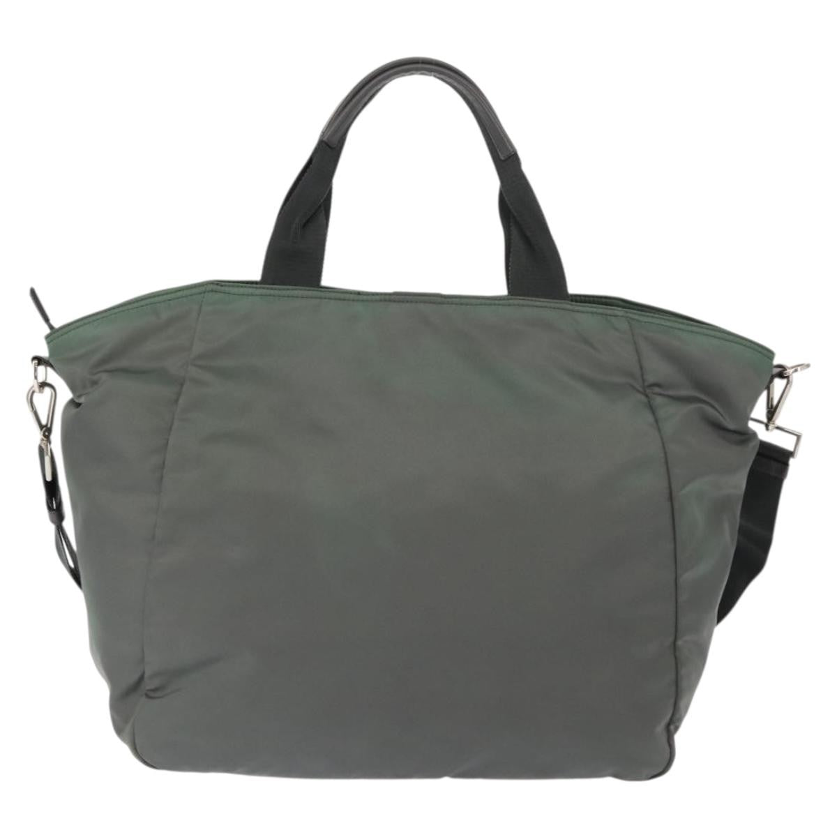 Prada Vela Convertible Tote Tessuto, Khaki, Nylon, Tote Bag