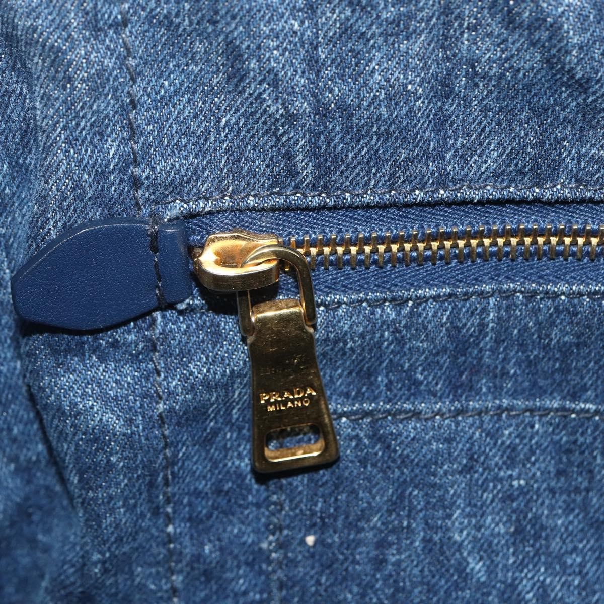 Prada Canapa Tote Denim, BLUE, CANVAS, Tote bag
