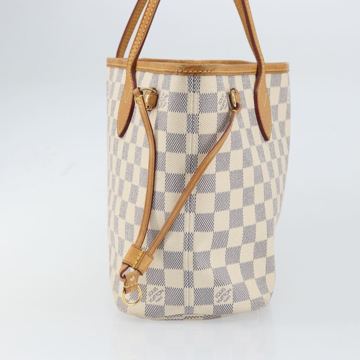 Louis Vuitton Neverfull Tote Damier azur, BEIGE, CANVAS, Tote bag
