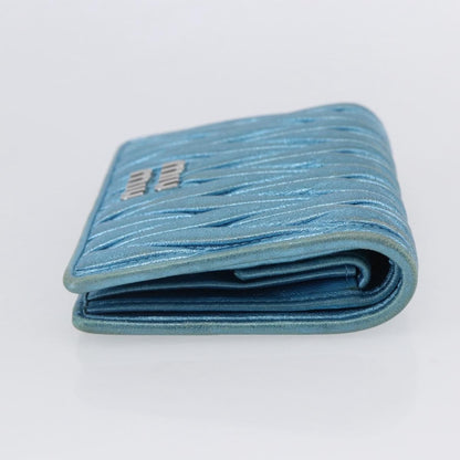 Miu Miu Matelasse Wallet Leather, BLUE, LEATHER, Wallets