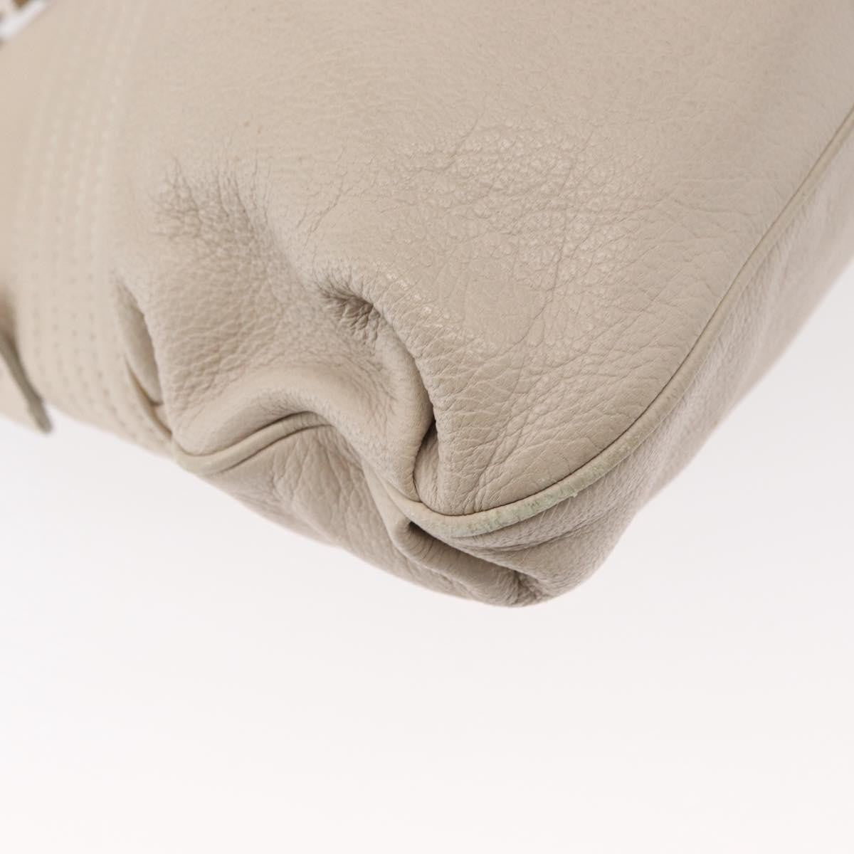 Salvatore Ferragamo Gancini Shoulder Bag Leather, WHITE, LEATHER, Shoulder bag