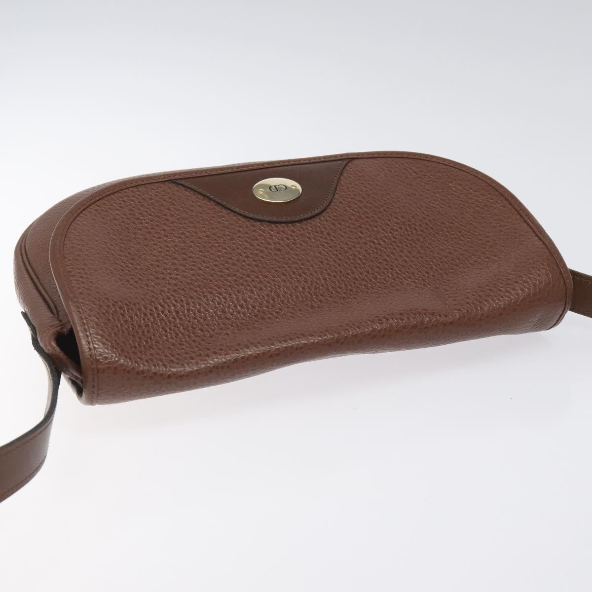 Christian Dior Vintage Shoulder Bag Leather, BROWN, LEATHER, Shoulder bag
