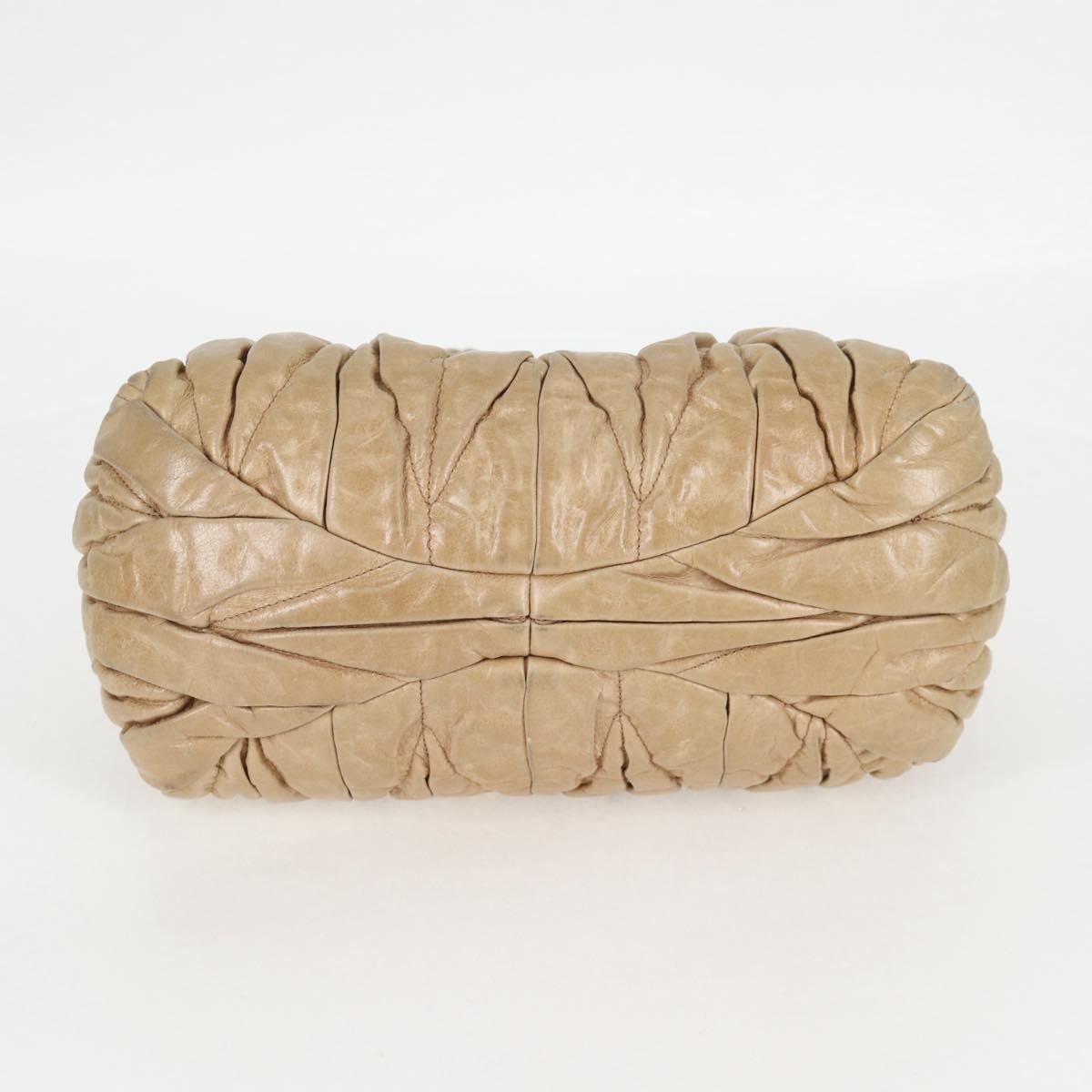 Miu Miu Coffer Convertible Satchel Leather, BEIGE, LEATHER, Handbag