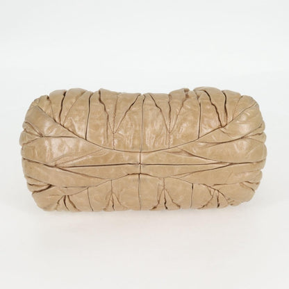 Miu Miu Coffer Convertible Satchel Leather, BEIGE, LEATHER, Handbag