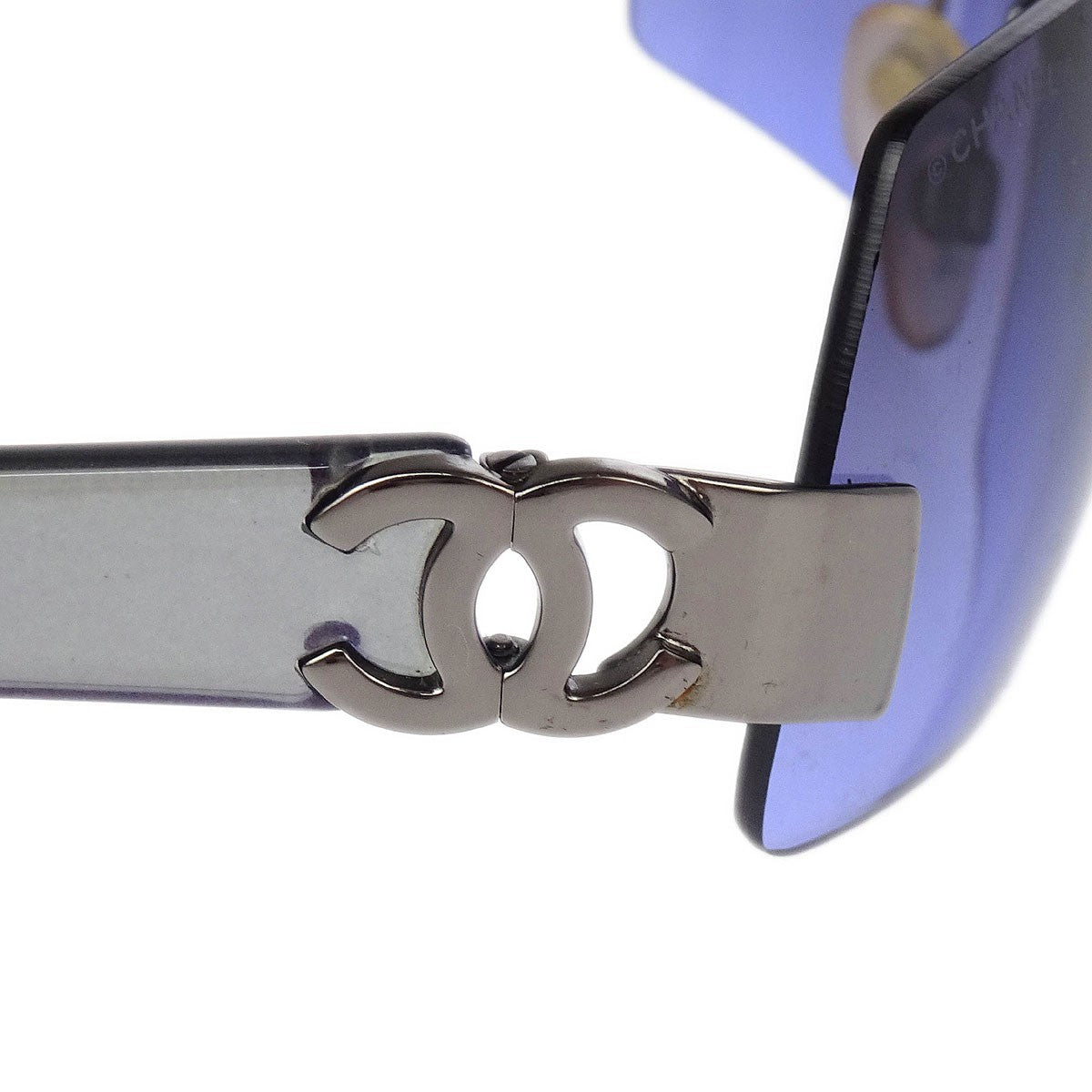 Chanel Logo CC Sunglasses Metal, PURPLE, METAL, Sunglasse