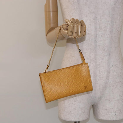 Louis Vuitton Pochette Accessoires Epi Leather, YELLOW, LEATHER, Clutche & pouche