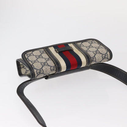 Gucci Vintage Web Belt Bag GG Coated Canvas, NAVY, PVC, Clutche & pouche