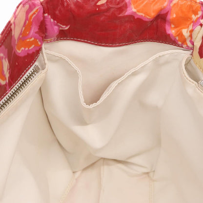 Chanel Vintage Floral Tote Canvas, RED, CANVAS, Tote bag