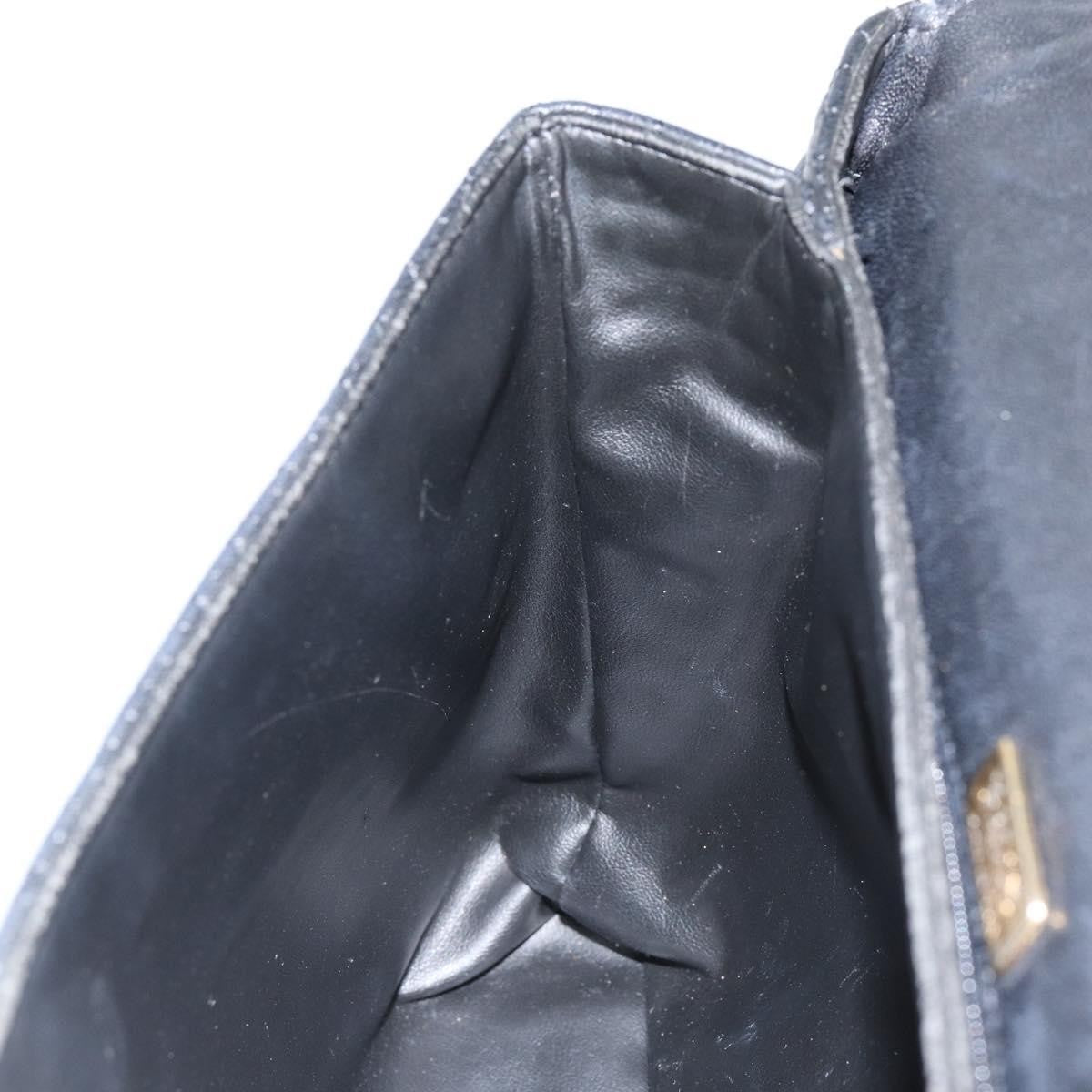 Bally Vintage Handbag Quilted Leather, BLACK, LEATHER, Handbag