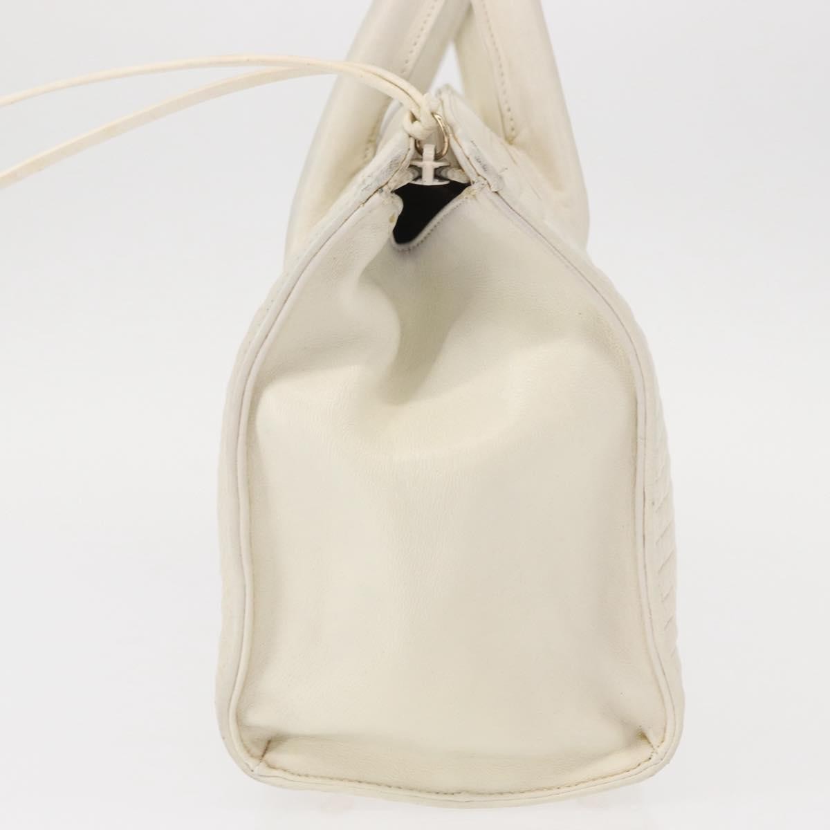 Bally Vintage Handbag Quilted Leather, White, Leather, Handbag