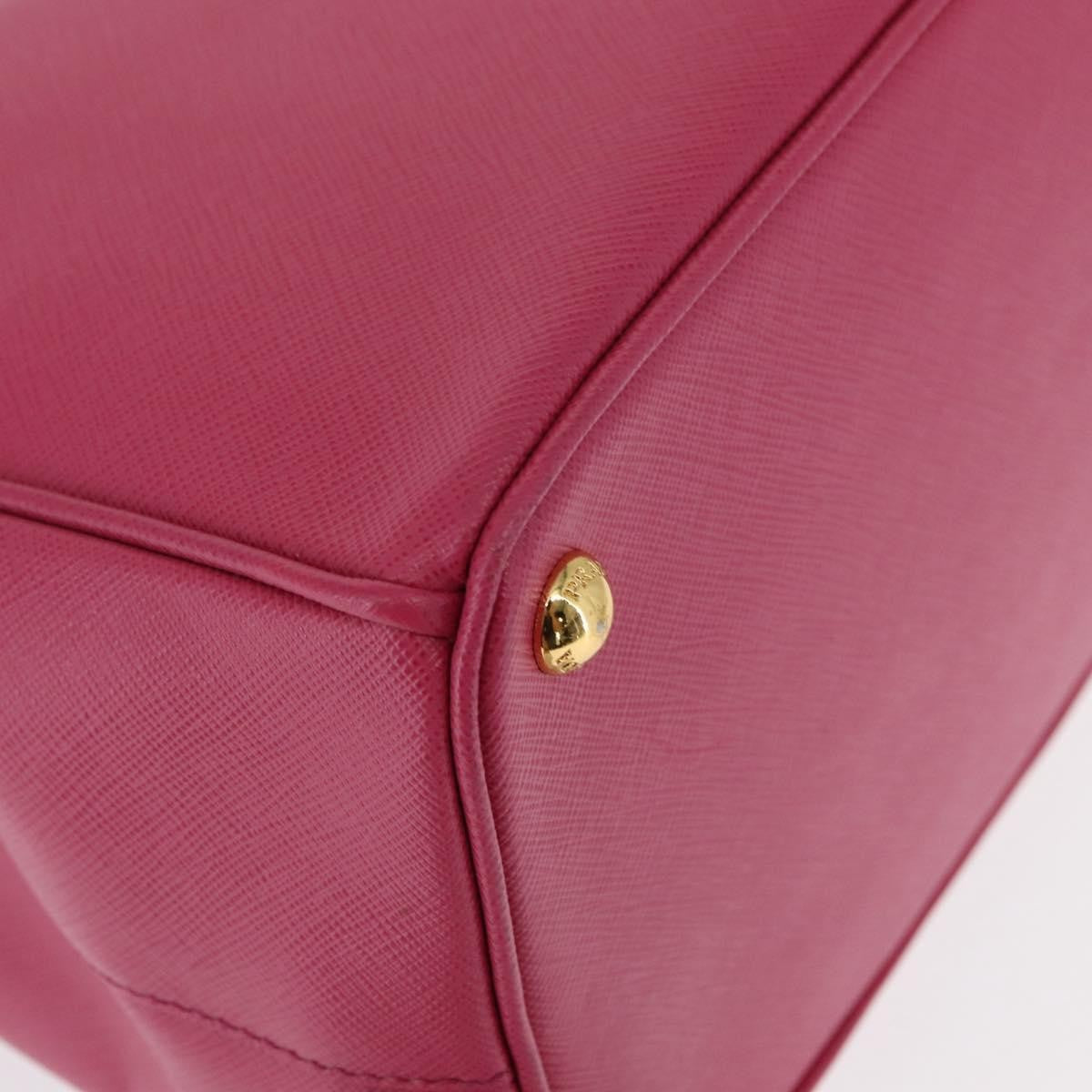 Prada Double Zip Lux Tote Saffiano Leather, PINK, LEATHER, Handbag