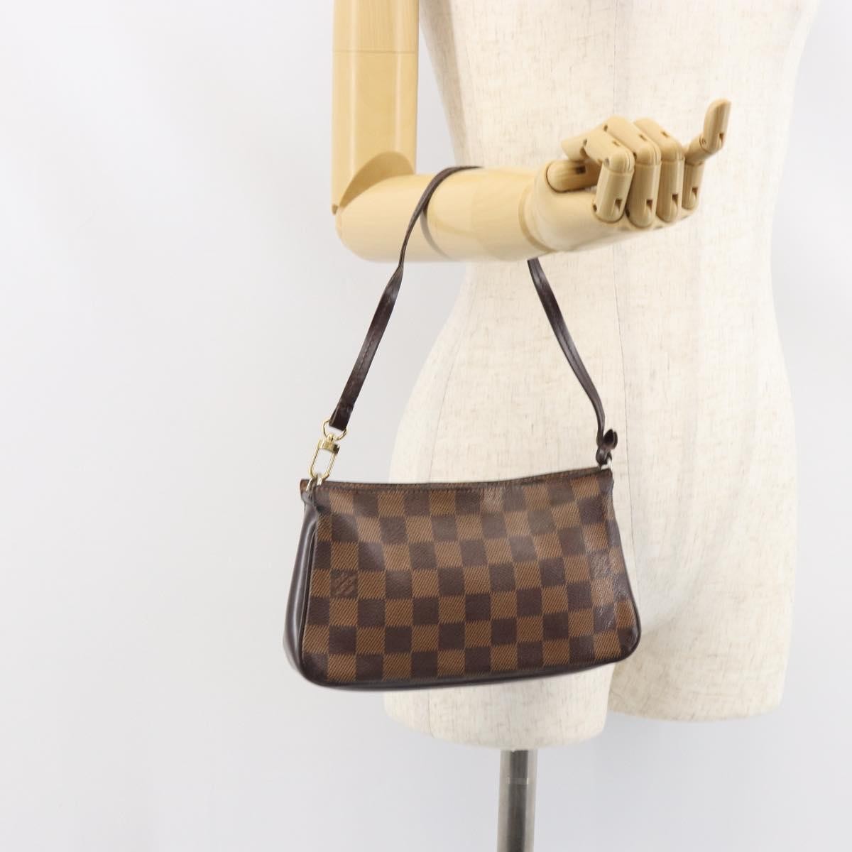 Louis Vuitton Navona Pochette Accessoires Damier, BROWN, CANVAS, Clutche & pouche