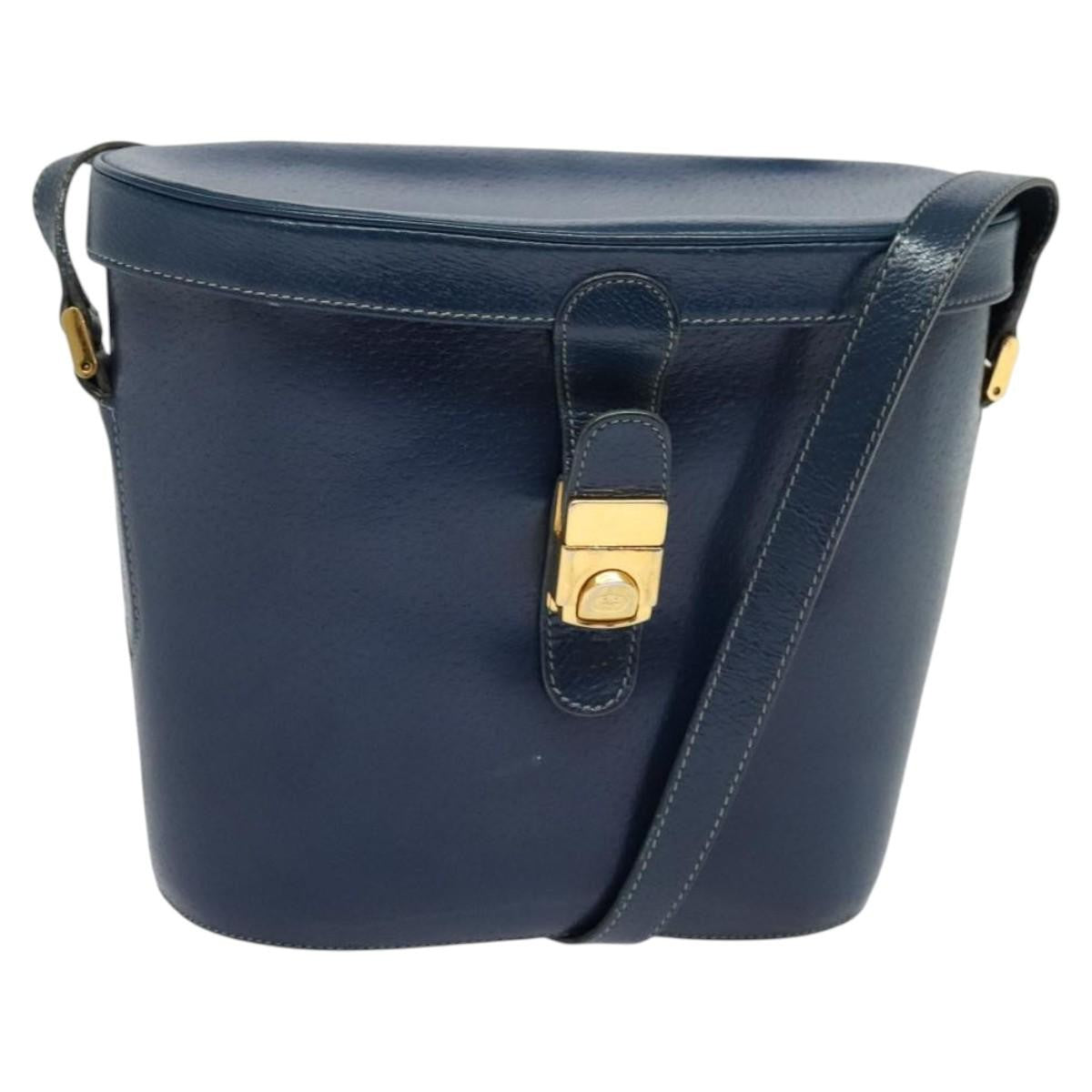 Gucci Vintage Shoulder Bag Leather, BLUE, LEATHER, Shoulder bag