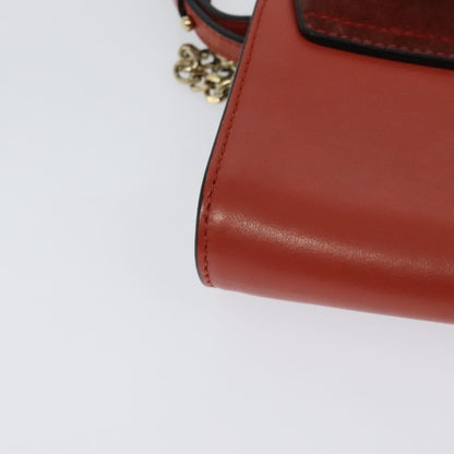 Chloe Faye Shoulder Bag Leather and Suede, Red, Leather, Shoulder Bag