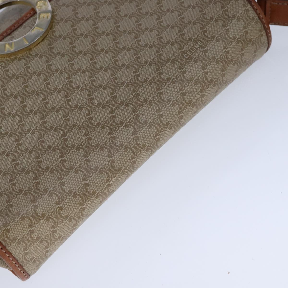 Celine Vintage Macadam Shoulder Bag Canvas, BEIGE, CANVAS, Shoulder bag