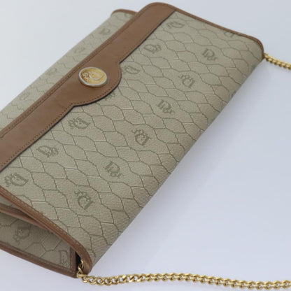 Christian Dior Vintage Honeycomb chain Canvas, BEIGE, PVC, Shoulder bag