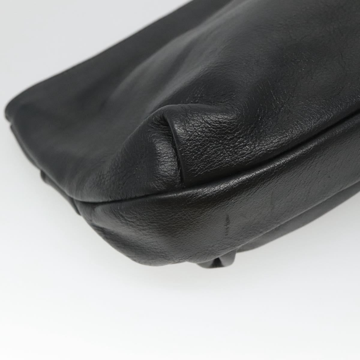 Christian Dior CD Zip Pouch Leather, BLACK, LEATHER, Clutche & pouche