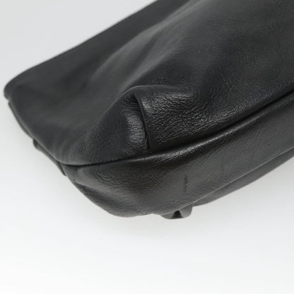 Christian Dior CD Zip Pouch Leather, BLACK, LEATHER, Clutche & pouche