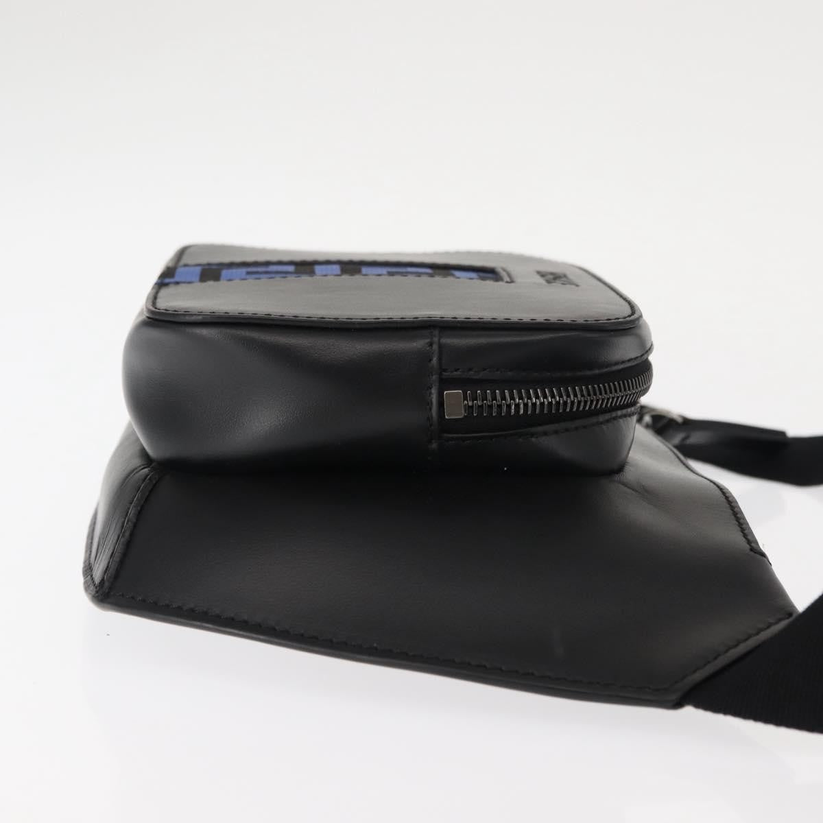 Versace Crossbody Pouch Studded Leather, BLACK, LEATHER, Clutche & pouche