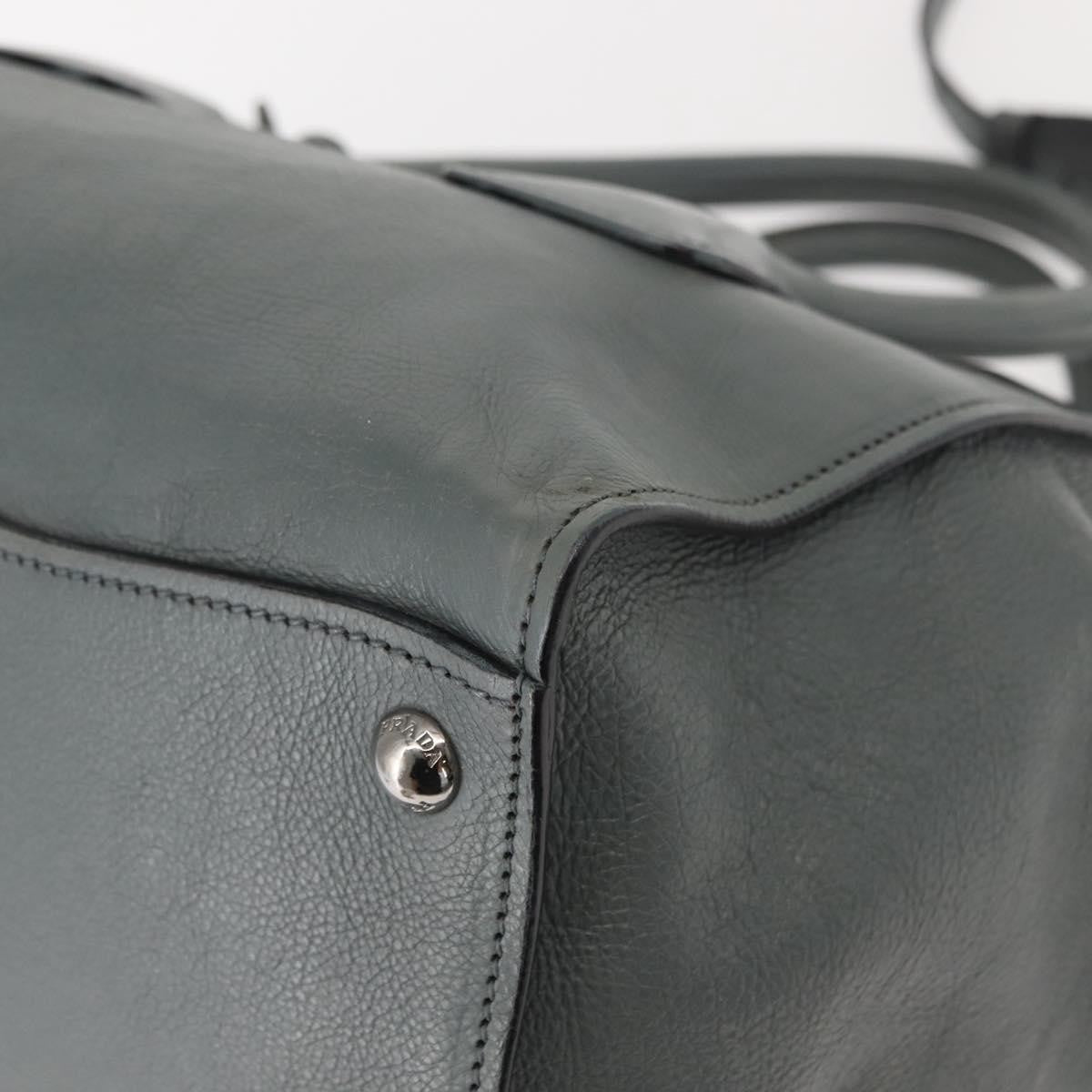 Prada Twin Pocket Lock Flap Tote Glace Calf, GRAY, LEATHER, Tote bag