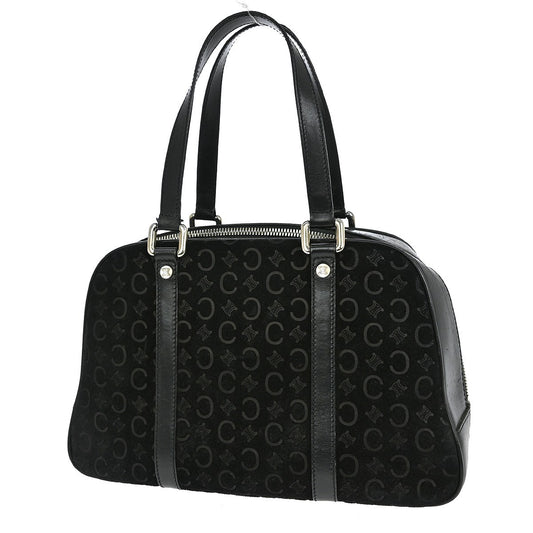 Celine C Macadam Handbag Suede, BLACK, SUEDE, Handbag