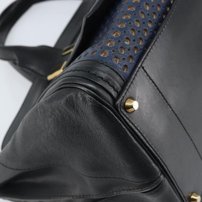 Chloe Alice Satchel Leather, Black, Leather, Handbag
