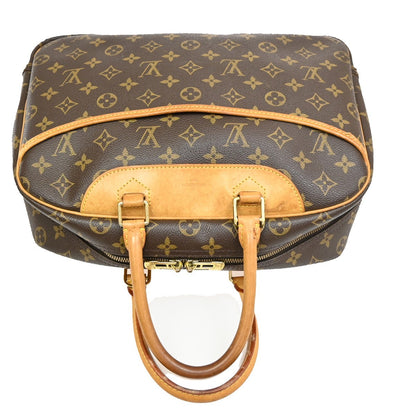 Louis Vuitton Deauville Handbag Monogram Canvas, BROWN, LEATHER, Handbag