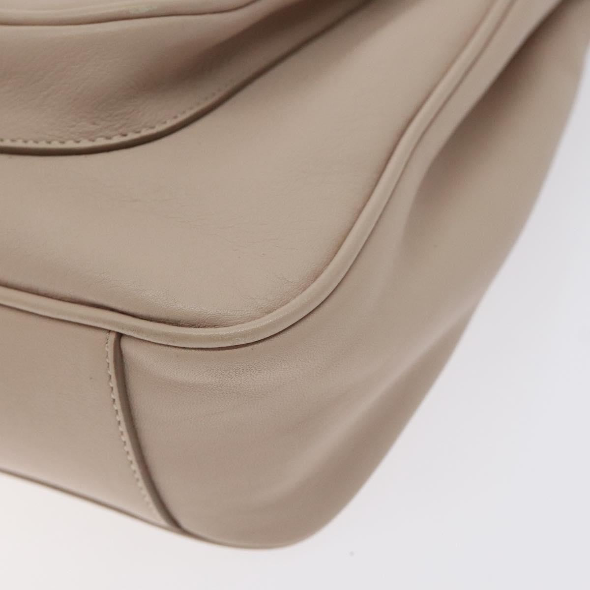 Salvatore Ferragamo Gancini Shoulder Bag Leather, BEIGE, LEATHER, Shoulder bag