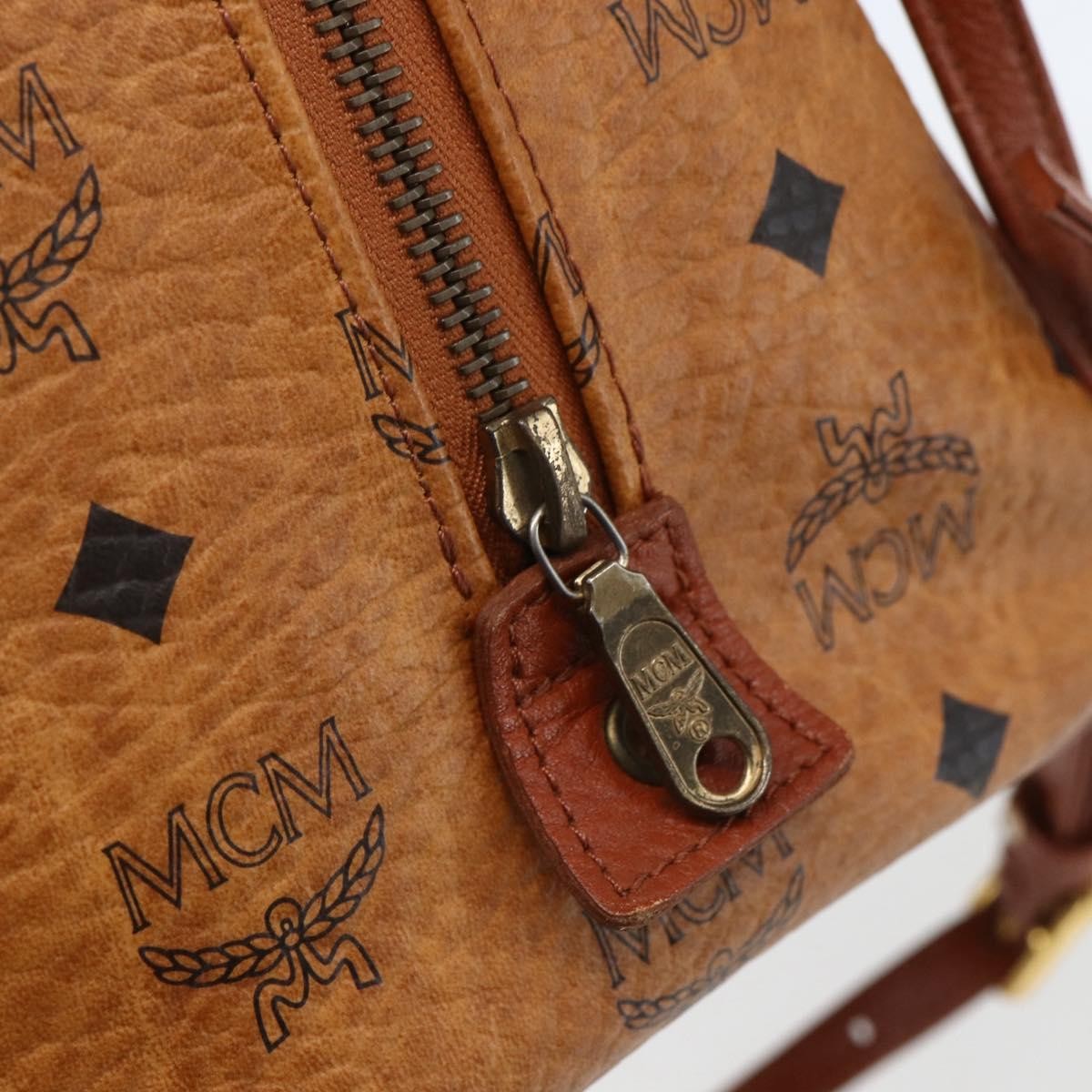 MCM Visetos logogramme Handbag Canvas and Leather, BROWN, CANVAS, Handbag