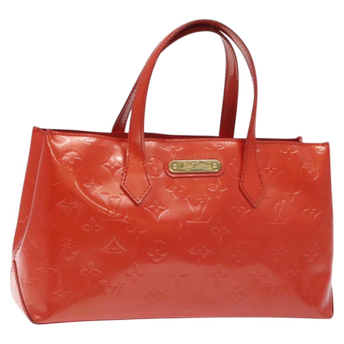 Louis Vuitton Wilshire Handbag Monogram Vernis, ORANGE, PATENT_LEATHER, Handbag