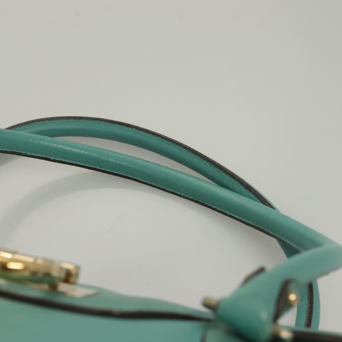 Salvatore Ferragamo Virna Satchel Leather, TURQUOISE, LEATHER, Handbag