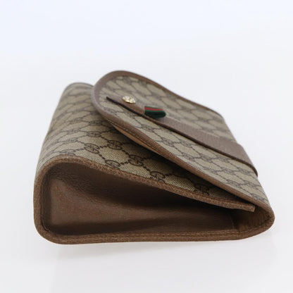 Gucci Sherry line pouch Canvas, BEIGE, PVC, Clutche & pouche