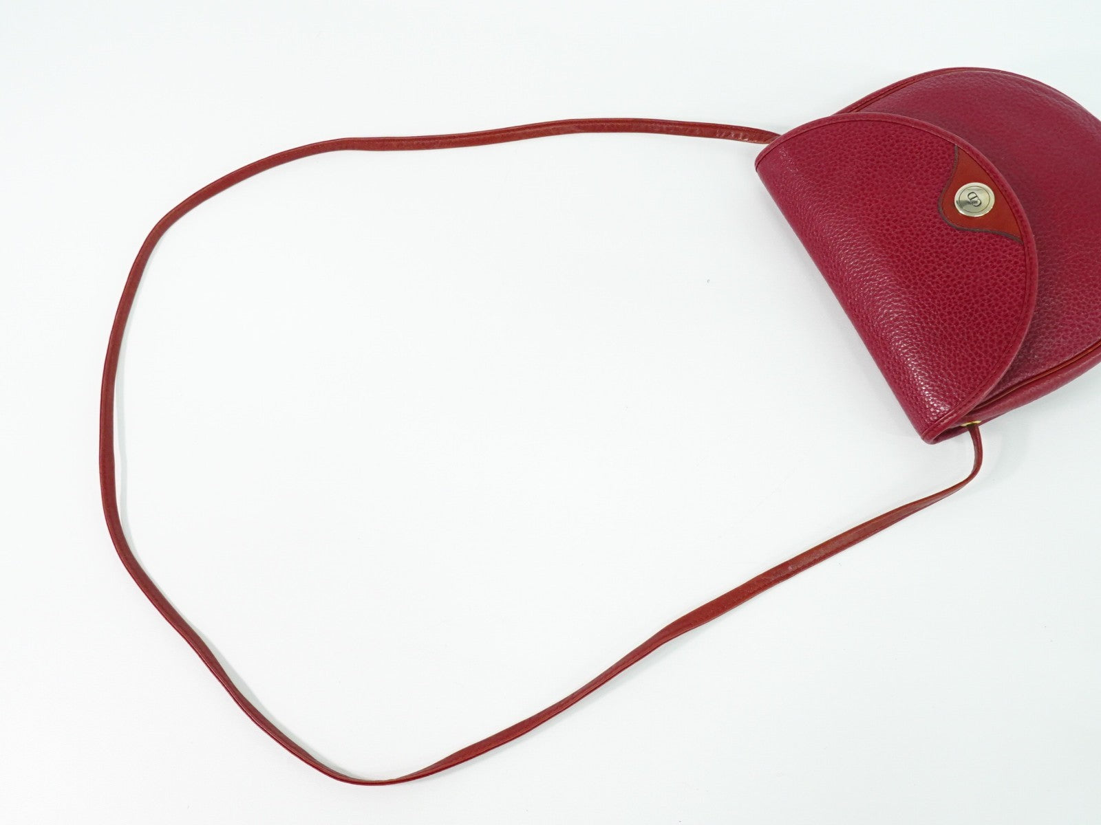 Christian Dior Vintage Shoulder Bag Leather, RED, LEATHER, Shoulder bag