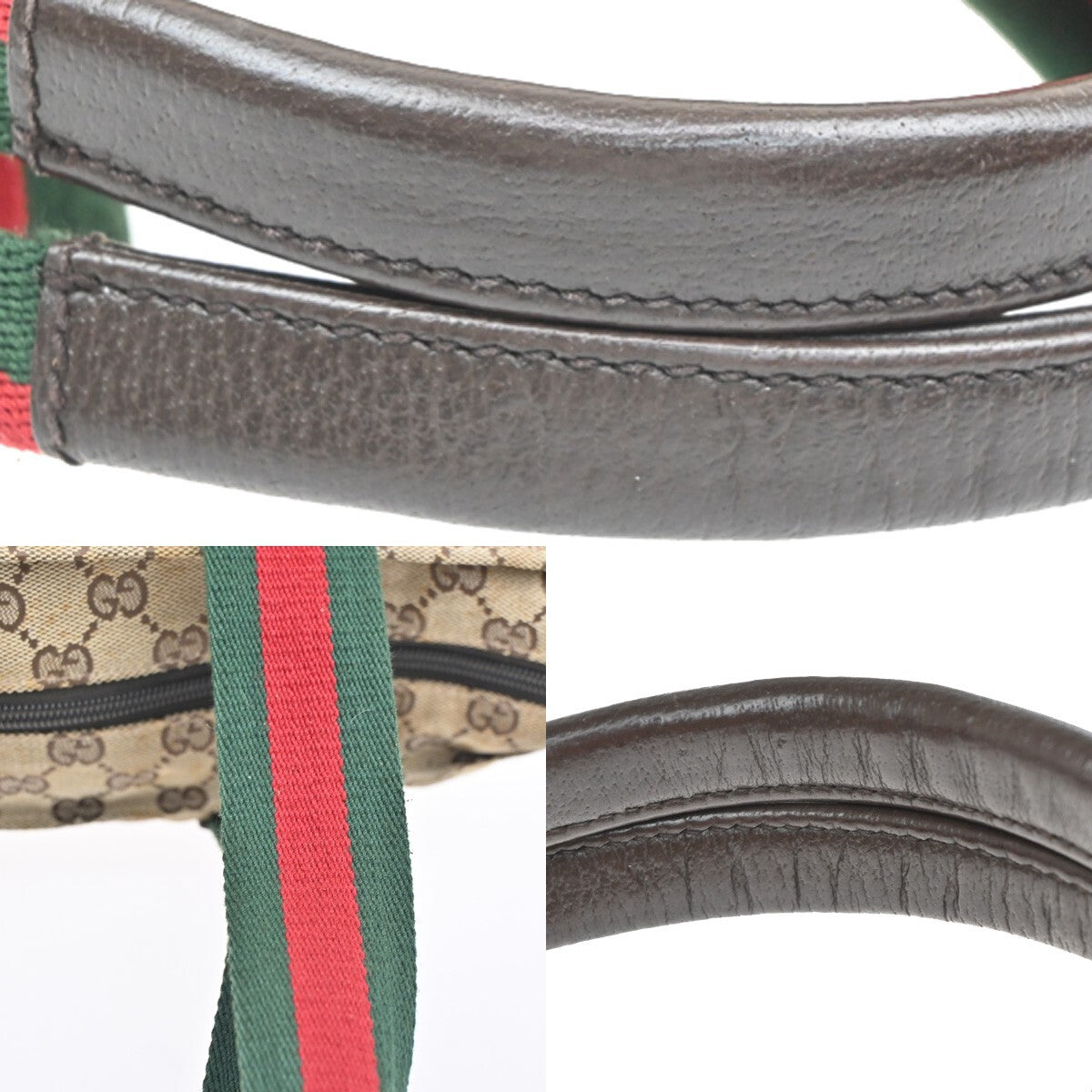 Gucci Web Zip Tote GG Canvas, BROWN, CANVAS, Tote bag