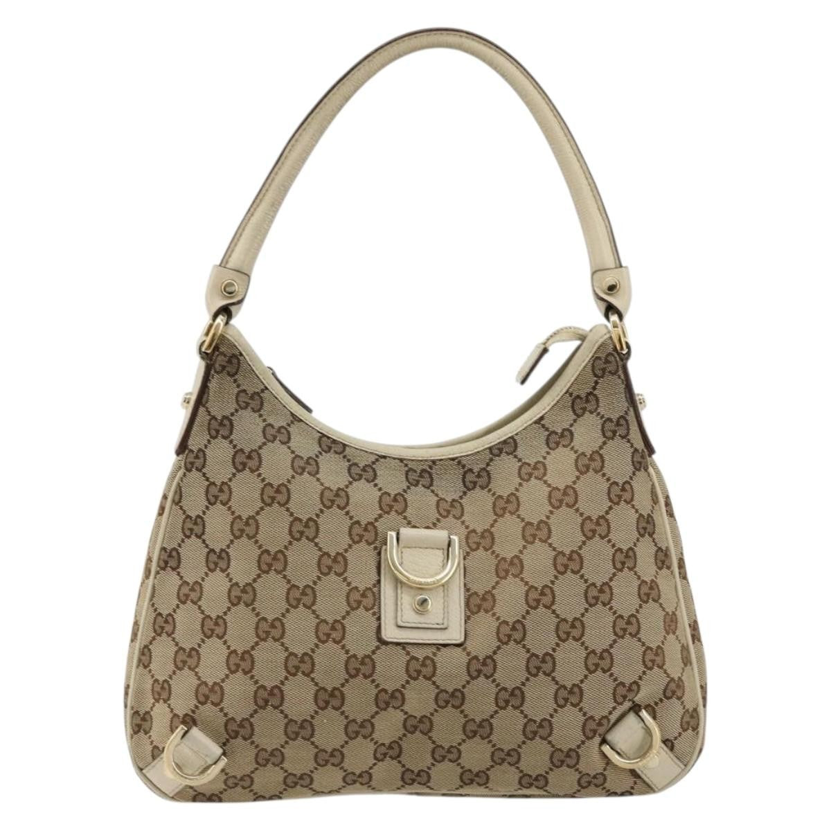 Gucci Abbey Shoulder Bag GG Canvas, Beige, Canvas, Shoulder Bag